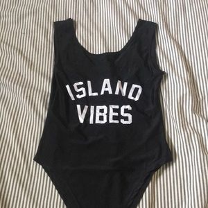 Island vibes graphic swim suit one peice